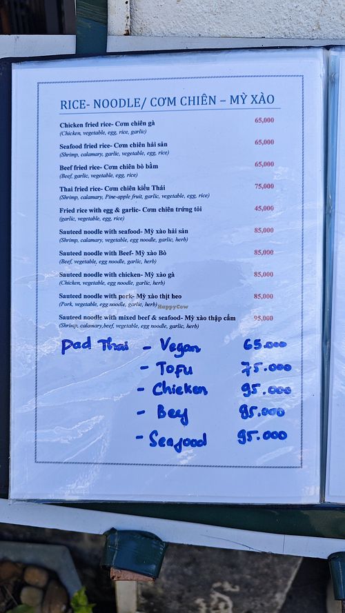 Menu at A little Eatery in Phu Quoc