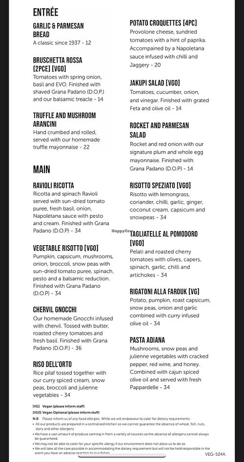 Vegetarian menu with Vegan Options #Veganuary at Shanikas - Berwick in Berwick