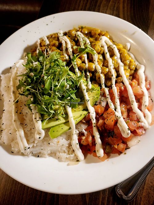 Coconut curry Garbanzo bean dish at The Attic in Tisbury