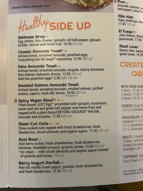 Only vegan options on menu  at The Broken Yolk Cafe  in Irvine