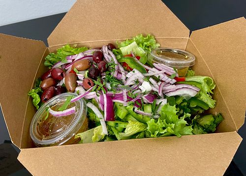 Italian salad (comes w/out cheese unless you add it) at Modena Pizza & Pasta in Seattle