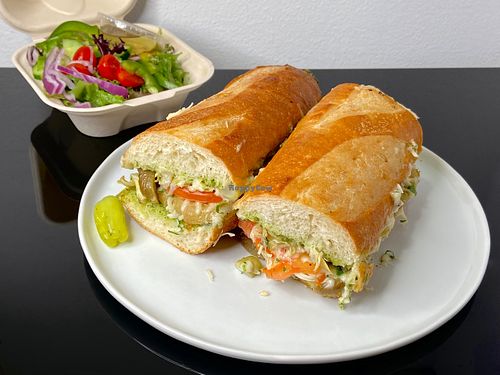 Rustic Mediterranean grinder w/Italian side salad (plated at home) at Modena Pizza & Pasta in Seattle
