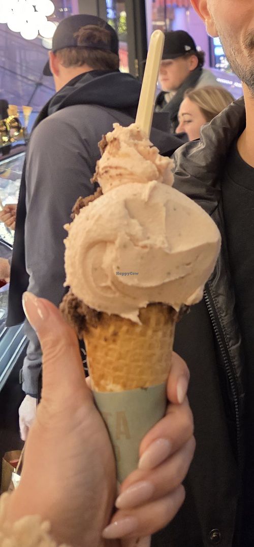 Watermelon mint and dark chocolate cone at Anita La Mamma del Gelato -  Penn Plaza in New York City