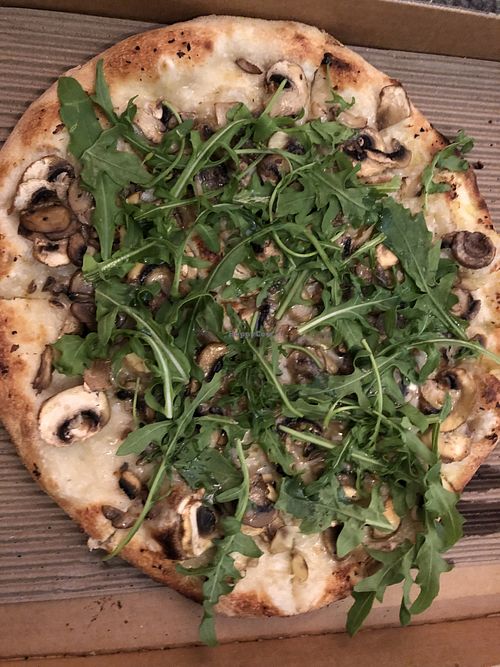 Fungo with vegan cheese  at 458 Pizzeria in Murrumbeena