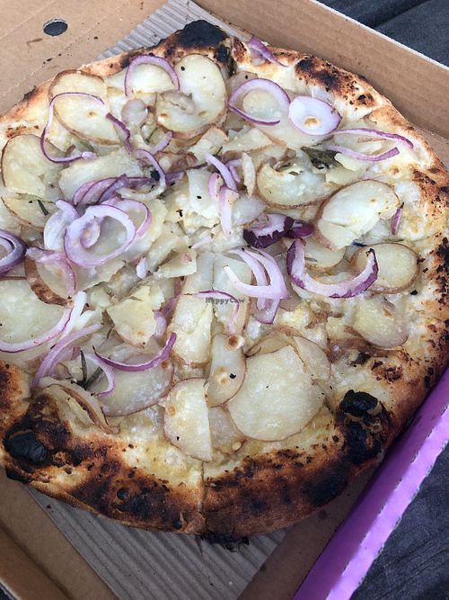 Potato and Rosemary pizza made vegan  at 458 Pizzeria in Murrumbeena