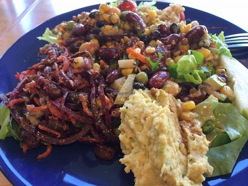 salad bar, yum!!! at Naked Sprout Juice Bar Cafe in Whistler