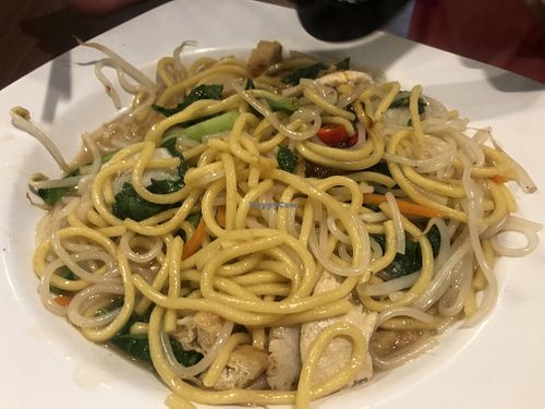 Hokkien mee, strong akaline taste 5/10 at Zhenyi Veggie Place 真一素食坊 in Northeast Singapore