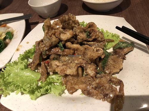 Buttered frog legs at Zhenyi Veggie Place 真一素食坊 in Northeast Singapore