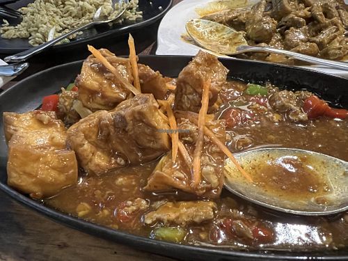 Hot plate toufu  at Zhenyi Veggie Place 真一素食坊 in Northeast Singapore