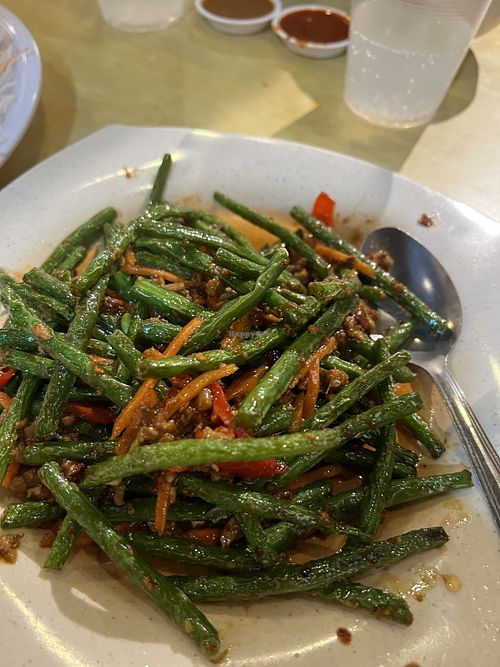 Reunion set - Long bean - super yummy with wok hei  at Zhenyi Veggie Place 真一素食坊 in Northeast Singapore