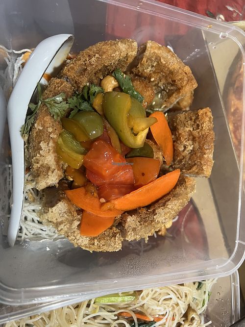 Yam ring… strange tomato sauce 6/10  at Zhenyi Veggie Place 真一素食坊 in Northeast Singapore