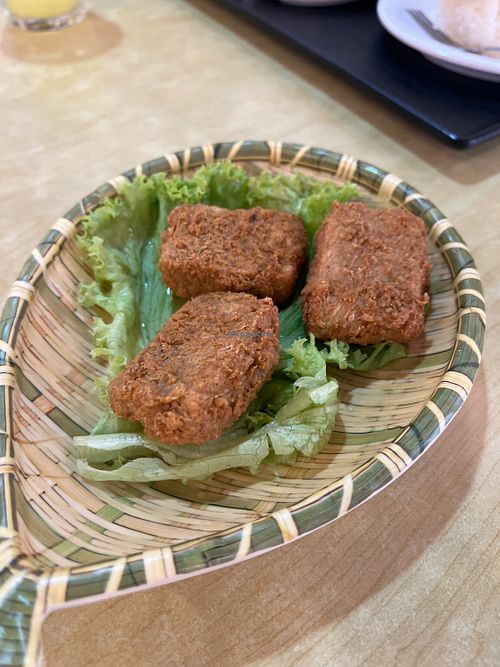 Fried chicken  at Zhenyi Veggie Place 真一素食坊 in Northeast Singapore