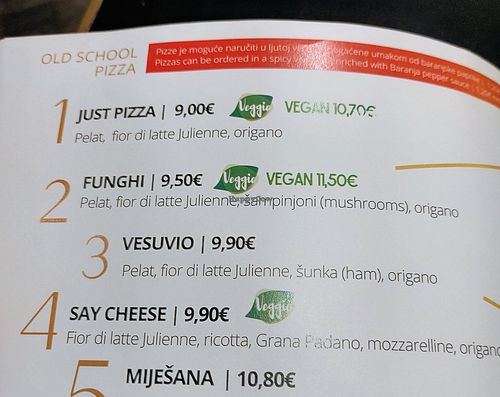  at Franko's Pizza & Bar in Zagreb