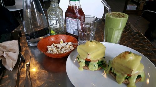 Vegan benedict at Doug McNish Public Kitchen in Toronto