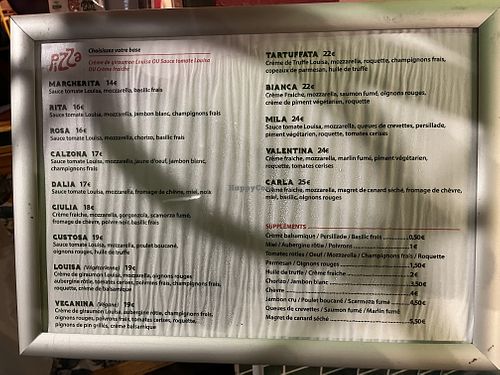 Menu  at Chez Louisa in Fort-de-france