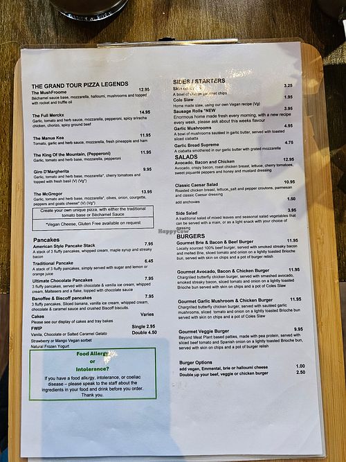 Menu at Just One More Bike in Horncastle