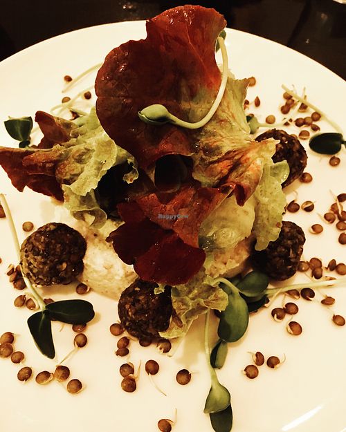 Lentil falafel and celery purée  at 42 Degrés in Paris