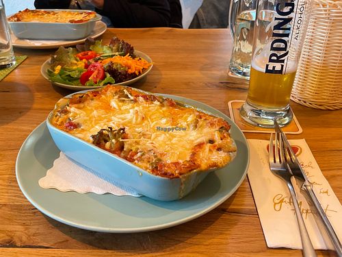 salad & vegan lasagne at Kreiers Alp in Hohenems