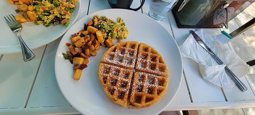 Bella's breakfast, but substituted for Vegan Waffle at Mornings on First in Livermore