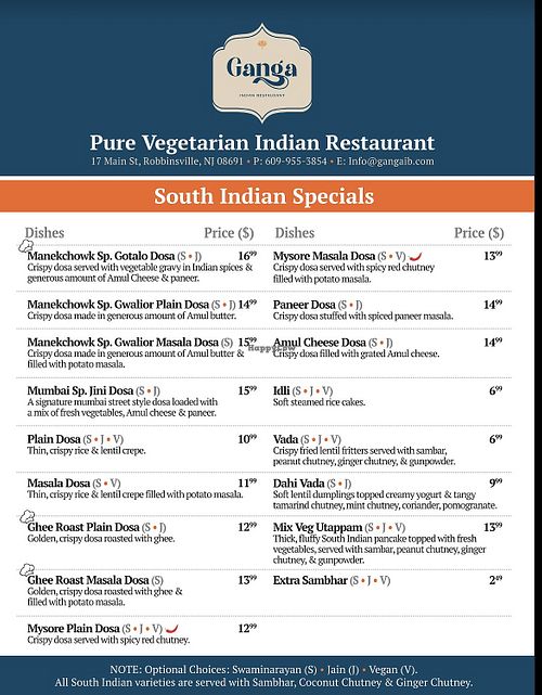   at Ganga Indian Restaurant in Robbinsville