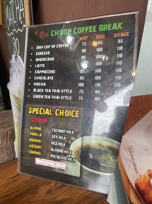 Plant-based milk options for drinks  at Mini House in Ao Nang