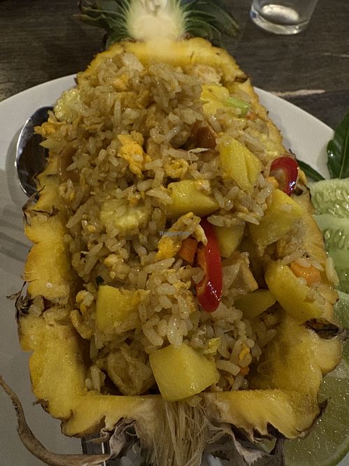 Pineapple with tofu and veggies   at Koh Mook Sea Beach Restaurant in Koh Muk