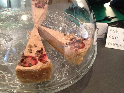 Raw chocolate strawberry cheesecake. at The Green Moustache - Lorimer Rd in Whistler