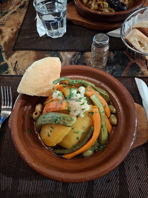 Vegetable tagine (vegan) at Elite Café & Restaurant in Marrakech