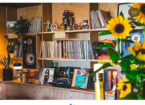 Vinyl corner  at Bar Yuki in Milton