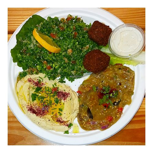 Taste Mixed Platter at Taste Mediterranean Kitchen at Parkville Market in Hartford