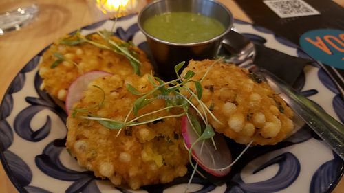 Sabudana vada ($14), nicely done. Could be crispier, though. at Bar Goa in Chicago
