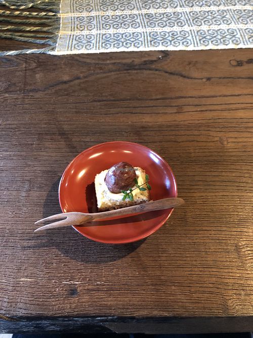 Vegan chestnut cake of sake lees   at Hinonchi in Hino