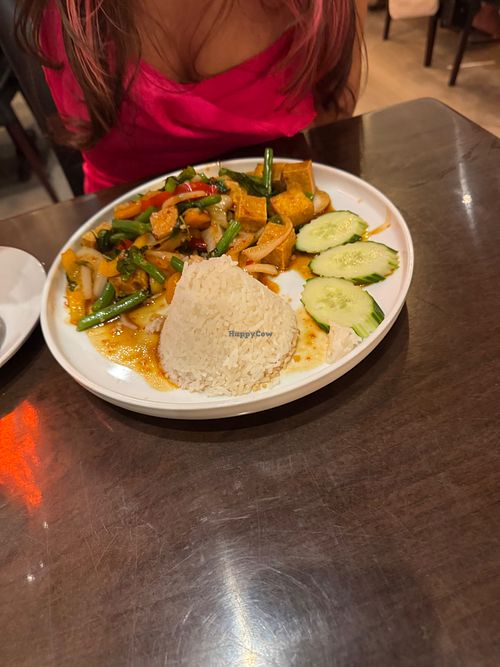 Kra Prao (Spicy Basil) w/ white rice.  at Thai Smile Cuisine in Hilton Head Island