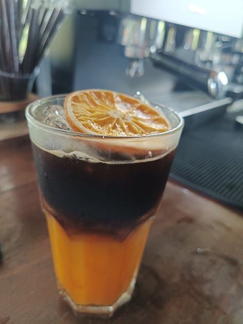 Orange Coffee at Tarzan Coffee Hut in Surat Thani