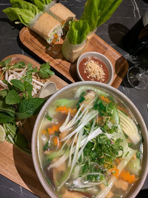 Pho and summer rolls at Pho 80 in South East London