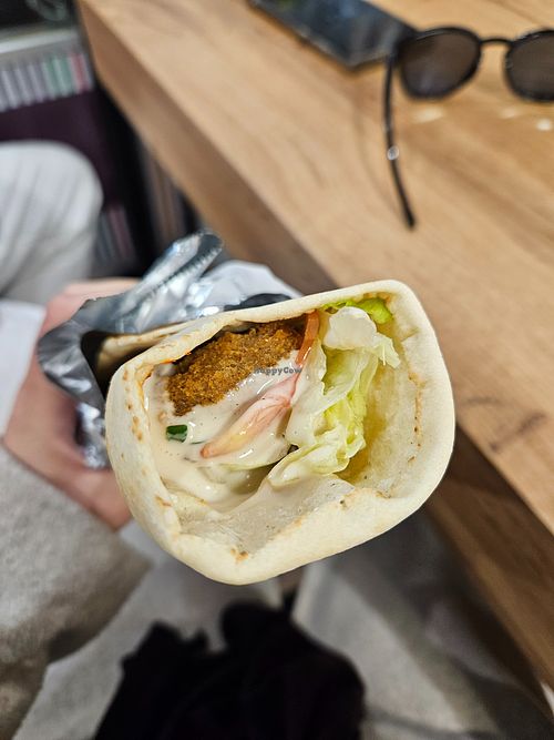 Piada falafel at Spuntino Libanese in Ferrara