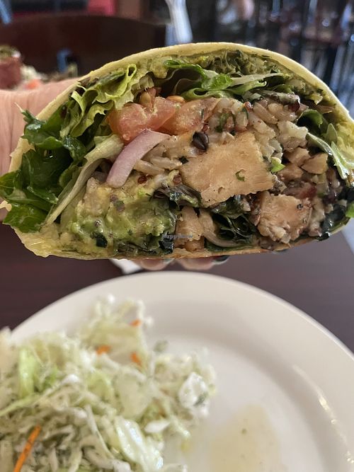 Vegan chicken and basil pesto wrap  at Earth Bistro in Cleveland