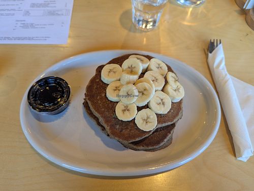 Banana buckwheat pancakes at Mile High Cafe in Idyllwild