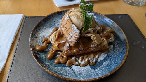 Biscoff waffles at The Crown Inn  in Rhyl