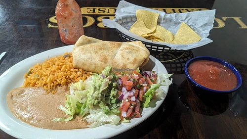 Veggie Chimichanga at Los Cabos Fajita House in Arkansas City