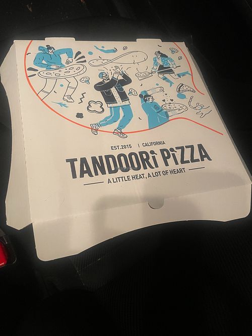 Pizza Box at Tandoori Pizza in San Jose
