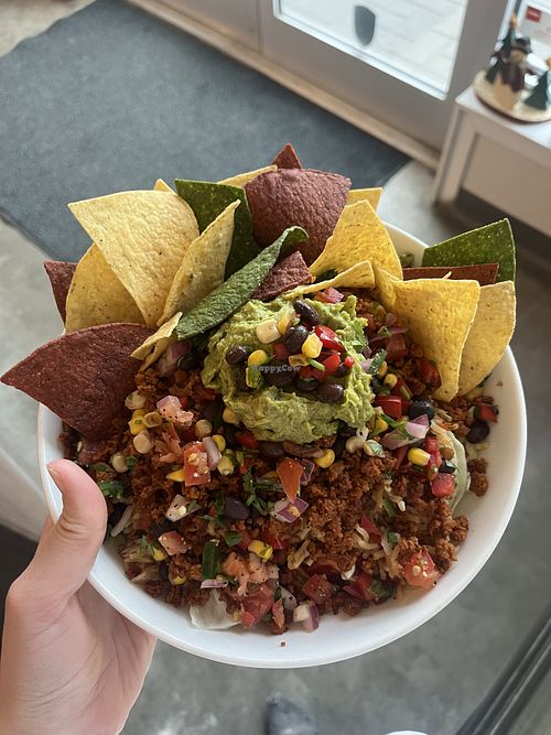 Vegan crumble bowl with a couple of modifications   at Taco Alley in Kamloops