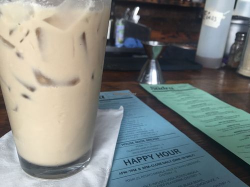 Nanda Devi-Dragonfly Chai, house Ginger and Coconut sugar syrups, coconut milk at The Sudra - 28th Ave in Portland