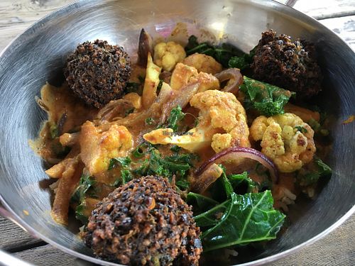 Falafel Cauliflower kale bowl at The Sudra - 28th Ave in Portland
