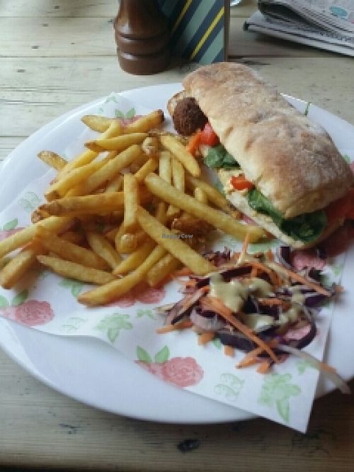 Vegan Falafel Sandwich at The Cosy Club in Cardiff