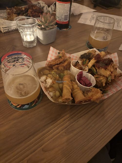 Vegan Korean platter from Korean Grub Club  at State Of Kind Brew Co in Wigan