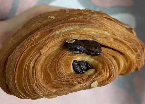 Vegan chocolate croissant  at Chez Flo Pâtisserie in Oulu