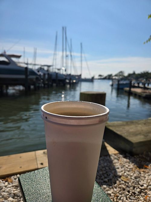 Decaf Americana with oat milk at Oscar's Coffee in Annapolis
