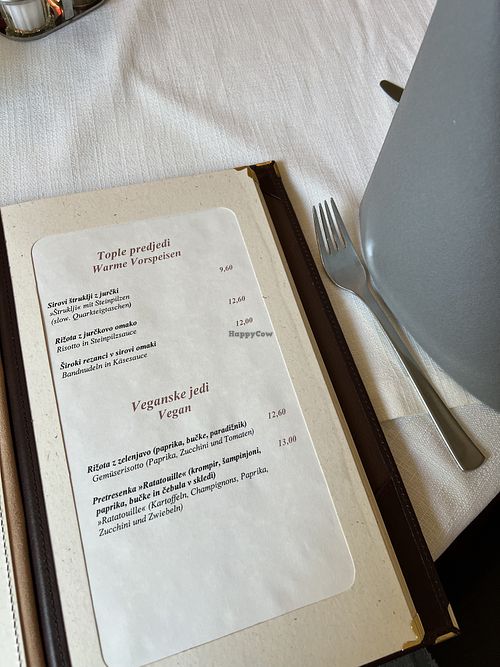 Speisekarte  at Avsenik in Begunje