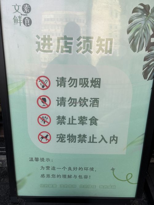 No smoking, drinking alcohol, eating meat, or bringing pets  at Wenxian Vegetarian Tea Restaurant in Taiyuan